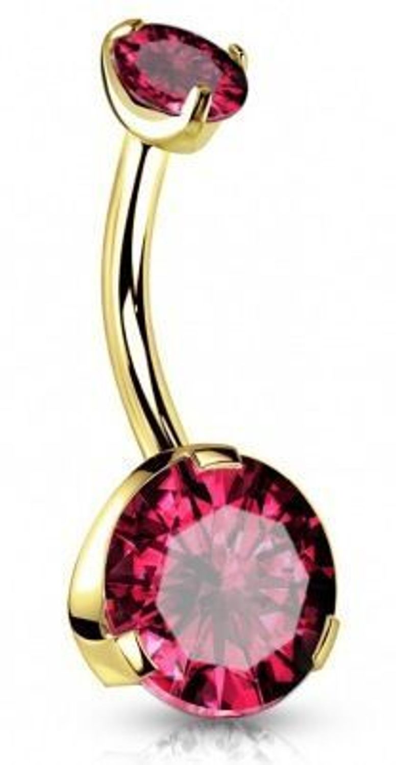 Złoty kolczyk do pępka z różowymi kryształkami  DIA-PB416 B4G-RUBINOWY  Tytan G23, PVD.jpg